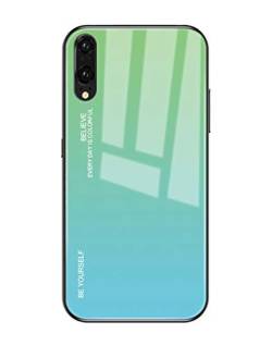 Huawei P20 Lite Hülle, P20 Pro handyhülle Dünn Stoßfest Schutzhülle Chic Farbverlauf Glas Silikon TPU Rahmen Handyhülle Kratzfest Schutzschale Rückschale Tasche Cover für Huawei P20 von Jacyren