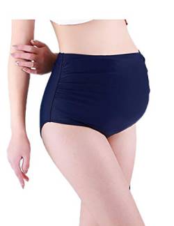 Damen Umstands-Badehose Einfarbig Bikini Tankini Badeanzug Schwangere Slip Separates, Schwarz , 50 von JadeRich
