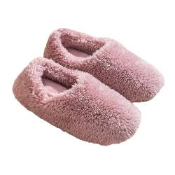 JadeRich Frauen Gemütliche Warme Weiche Fleece Indoor Hausschuhe Weiche Sohle Fersenbedeckende Boden Slipper Winter Rutschfeste Home Socken, violett, 38/39 EU von JadeRich