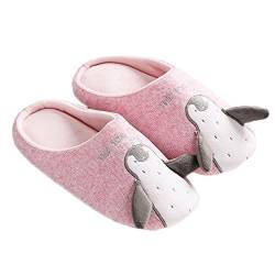 JadeRich Unisex Niedlich Pinguin Tier Home Schuhe Gemütlich Fleece Warm Flauschig Indoor Hausschuhe von JadeRich