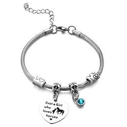 Pferd Verstellbares Armband Pferde Geschenke für Mädchen Pferd Schmuck für Kinder Frauen Pferdeliebhaber Freunde Abschluss Valentinstag Jubiläum Geburtstag Geschenke von Jadive