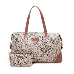 Jadyn B Luna Duffel - 54 cm - 37L - Reise- oder Sporttasche inklusive Kulturbeutel mit Reißverschluss (Cheetah Spot) von Jadyn