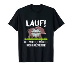 Jäger Jagd Wildschwein Motiv Wildschweinjagd Keiler T-Shirt von Jagdbekleidung Herren & Jäger Outfit lustig