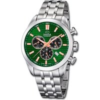 JAGUAR Chronograph Jaguar Edelstahl Herren Uhr J865/3, Herrenuhr mit Edelstahlarmband, rundes Gehäuse, groß (ca. 43mm), Sport von Jaguar