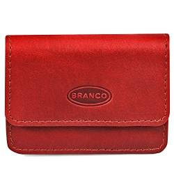 Sehr Kleine Geldbörse/Mini Münzbörse Größe XS aus Leder, für Damen und Herren, Rot, Branco 108 von Jahn-Lederwaren