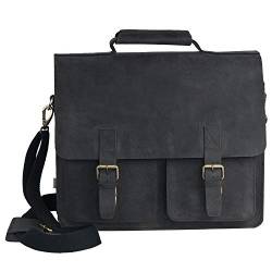 Jahn-Tasche Sehr Große Aktentasche Lehrertasche Größe XL aus Büffel-Leder, für Damen und Herren, Schwarz, 422 von Jahn-Tasche