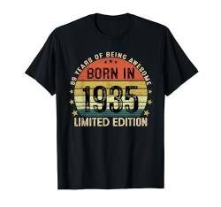 89. Geburtstag Mann Frau 89 Jahre Jahrgang 1935 Geschenk T-Shirt von Jahrgang 1935 89. Geburtstag für Männer Frauen