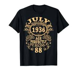 88. Geburtstag Geschenke Mann Mythos Legende Juli 1936 T-Shirt von Jahrgang 1936 88. Geburtstag für Männer Frauen