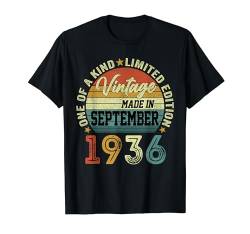 88. Geburtstag Mann Frau 88 Jahre Jahrgang September 1936 T-Shirt von Jahrgang 1936 88. Geburtstag für Männer Frauen