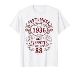September 1936 Lustige Geschenke 88 Geburtstag Mann Legende T-Shirt von Jahrgang 1936 88. Geburtstag für Männer Frauen