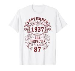 September 1937 Lustige Geschenke 87 Geburtstag Mann Legende T-Shirt von Jahrgang 1937 87. Geburtstag für Männer Frauen