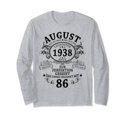86. Geburtstag Geschenk Mann Mythos Legende August 1938 Langarmshirt von Jahrgang 1938 86. Geburtstag für Männer Frauen
