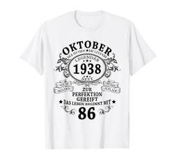 86. Geburtstag Geschenk Mann Mythos Legende Oktober 1938 T-Shirt von Jahrgang 1938 86. Geburtstag für Männer Frauen