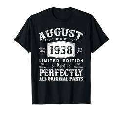 Jahrgang August 1938 86. Geburtstag Geschenk Mann Frau T-Shirt von Jahrgang 1938 86. Geburtstag für Männer Frauen