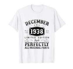 Jahrgang Dezember 1938 Limited Edition 86. Geburtstag Mann T-Shirt von Jahrgang 1938 86. Geburtstag für Männer Frauen