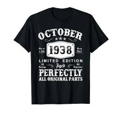 Jahrgang Oktober 1938 86. Geburtstag Geschenk Mann Frau T-Shirt von Jahrgang 1938 86. Geburtstag für Männer Frauen