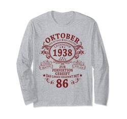 Mann Mythos Legende Oktober 1938 86. Geburtstag Geschenk Langarmshirt von Jahrgang 1938 86. Geburtstag für Männer Frauen