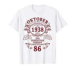 Mann Mythos Legende Oktober 1938 86. Geburtstag Geschenk T-Shirt von Jahrgang 1938 86. Geburtstag für Männer Frauen