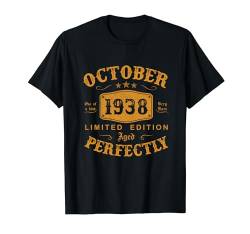 Oktober 1938 Jahrgang 86 Jahre Geschenk 86. Geburtstag T-Shirt von Jahrgang 1938 86. Geburtstag für Männer Frauen