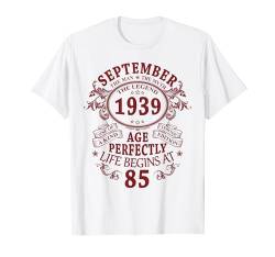 September 1939 Lustige Geschenke 85 Geburtstag Mann Legende T-Shirt von Jahrgang 1939 85. Geburtstag für Männer Frauen