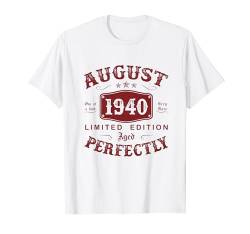 Vintage August 1940 Limited Edition 84. Geburtstag Mann T-Shirt von Jahrgang 1940 84. Geburtstag für Männer Frauen