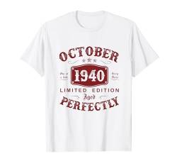 Vintage Oktober 1940 Limited Edition 84. Geburtstag Mann T-Shirt von Jahrgang 1940 84. Geburtstag für Männer Frauen