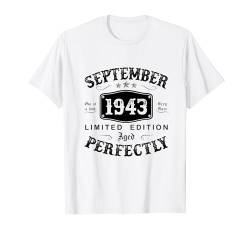 81. Geburtstag Lustig Geschenk Mann Jahrgang September 1943 T-Shirt von Jahrgang 1943 81. Geburtstag für Männer Frauen