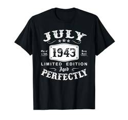 Jahrgang Juli 1943 Geburtstag 81 Jahre Lustig Geschenk T-Shirt von Jahrgang 1943 81. Geburtstag für Männer Frauen