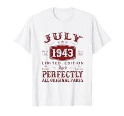 Juli 1943 81 Jahre Mann Deko Lustig 81. Geburtstag Mann T-Shirt von Jahrgang 1943 81. Geburtstag für Männer Frauen