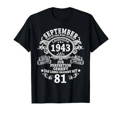 Mann Mythos Legende September 1943 81 Jahre Lustig Geschenk T-Shirt von Jahrgang 1943 81. Geburtstag für Männer Frauen