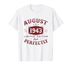 Vintage August 1943 Limited Edition 81. Geburtstag Mann T-Shirt von Jahrgang 1943 81. Geburtstag für Männer Frauen