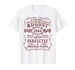 Mann Mythos Legende August 1944 80 Jahre Lustig Deko Mann T-Shirt von Jahrgang 1944 80. Geburtstag für Männer Frauen