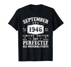 Jahrgang September 1946 78. Geburtstag Geschenk Mann Frau T-Shirt von Jahrgang 1946 78. Geburtstag für Männer Frauen