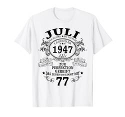 77. Geburtstag Geschenk Mann Mythos Legende Juli 1947 T-Shirt von Jahrgang 1947 77. Geburtstag für Männer Frauen