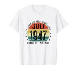 Jahrgang Juli 1947 77 Jahre Geschenk 77. Geburtstag T-Shirt von Jahrgang 1947 77. Geburtstag für Männer Frauen