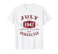 Vintage Juli 1947 Limited Edition 77. Geburtstag Mann T-Shirt von Jahrgang 1947 77. Geburtstag für Männer Frauen