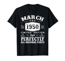 März 1950 74. Geburtstag Mann Frau 74 Jahre Geschenk T-Shirt von Jahrgang 1950 74. Geburtstag für Männer Frauen