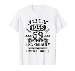 69. Geburtstag Mann Frau 69 Jahre Jahrgang Juli 1955 T-Shirt von Jahrgang 1955 69. Geburtstag für Männer Frauen