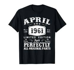 April 1961 63. Geburtstag Mann Frau 63 Jahre Geschenk T-Shirt von Jahrgang 1961 63. Geburtstag für Männer Frauen