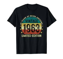 Vintage 1963 61. Geburtstag Mann Lustig Geschenk 61 Jahre T-Shirt von Jahrgang 1963 61. Geburtstag für Männer Frauen