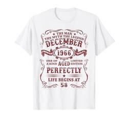 58 Jahre Lustig Geschenk Mann Mythos Legende Dezember 1966 T-Shirt von Jahrgang 1966 58. Geburtstag für Männer Frauen