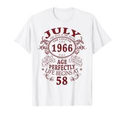 Juli 1966 Lustige Geschenke 58 Geburtstag Mann Legende T-Shirt von Jahrgang 1966 58. Geburtstag für Männer Frauen