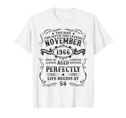 Mann Mythos Legende November 1966 58. Geburtstag Geschenk T-Shirt von Jahrgang 1966 58. Geburtstag für Männer Frauen