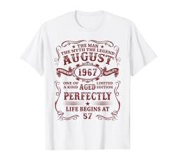 57 Jahre Lustig Geschenk Mann Mythos Legende August 1967 T-Shirt von Jahrgang 1967 57. Geburtstag für Männer Frauen