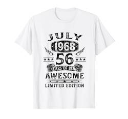 Juli 1968 56 Jahre Mann Frau Deko Lustig 56. Geburtstag T-Shirt von Jahrgang 1968 56. Geburtstag für Männer Frauen