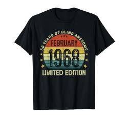Vintage Februar 1968 Limited Edition 56. Geburtstag Mann T-Shirt von Jahrgang 1968 56. Geburtstag für Männer Frauen