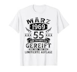 55. Geburtstag Mann 55 Jahre Deko Jahrgang März 1969 T-Shirt von Jahrgang 1969 55. Geburtstag für Männer Frauen