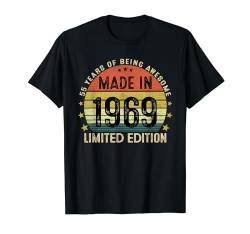 Made In 1969 55 Jahre Deko Geschenk 55. Geburtstag Mann Frau T-Shirt von Jahrgang 1969 55. Geburtstag für Männer Frauen