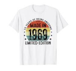 Made In 1969 55 Jahre Lustig Geschenk 55. Geburtstag Mann T-Shirt von Jahrgang 1969 55. Geburtstag für Männer Frauen