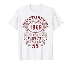 Oktober 1969 Lustige Geschenke 55 Geburtstag Mann Legende T-Shirt von Jahrgang 1969 55. Geburtstag für Männer Frauen